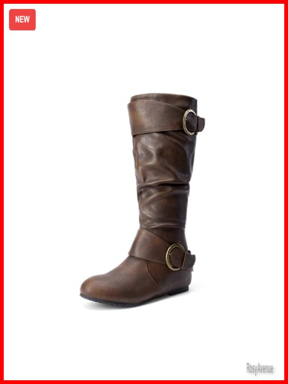 Wide Calf Knee High Wedge Boots Faux Fur Lined Faux Leather